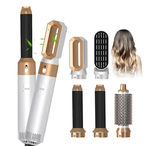 Фен-щетка мультистайлер Hot Air Styler 5 в 1 с ионизацией, 5 насадок, 3 температурных режима, 1000 Вт, кейс для хранения и поездок Белый - фото 5