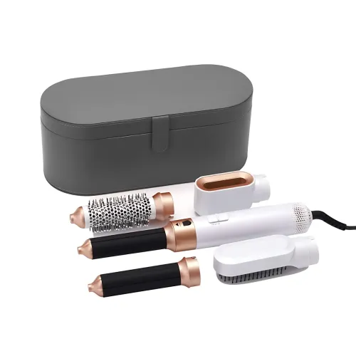 Фен-щетка мультистайлер Hot Air Styler 5 в 1 с ионизацией, 5 насадок, 3 температурных режима, 1000 Вт, кейс для хранения и поездок Белый - фото 9