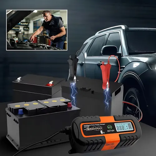 Автоматическое зарядное устройство для аккумуляторов Smart Charger, 6В/12В 6A, с функцией восстановления, AGM/GEL/WET, ЖК-дисплей - фото 8