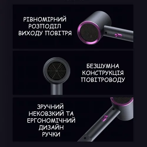 Фен для волос AIR DRYER LY-335, 2000 Вт, ионизация, холодный воздух, 3 температурных режима, концентратор, поворотный шнур - фото 6