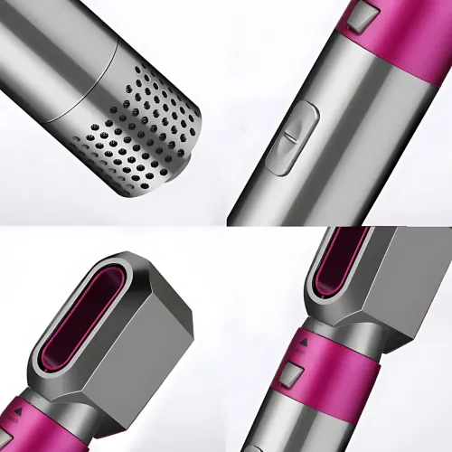 Стайлер Hot Air Styler 5-в-1 для укладки волос, 1000 Вт, эффект Коанда, 5 насадок, керамика, инфракрасный нагрев, фиолетовый кейс - фото 3