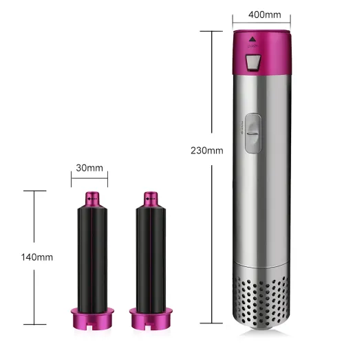 Стайлер для волос с ионизацией 5-в-1 Hair Brush Hot Air Styler, 1000 Вт, инфракрасный нагрев, 5 насадок, леопардовый кейс - фото 6