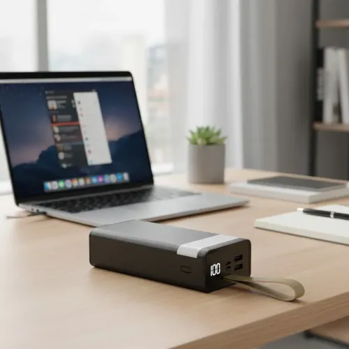 KlGO KP-79 портативный аккумулятор 30000mAh с настольной лампой, с LED цифровым дисплеем, Micro-USB / Type-C, 2 USB - фото 3
