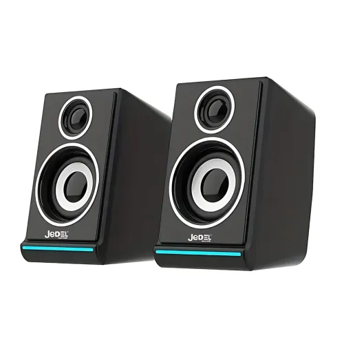 Колонки для ПК 2.0 USB JEDEL S-578 RGB (2×3 Вт), компактная акустика с подсветкой, AUX 3.5 мм - фото 3