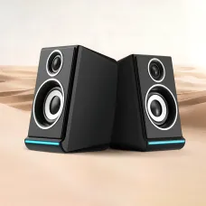 Колонки для ПК 2.0 USB JEDEL S-578 RGB (2×3 Вт), компактная акустика с подсветкой, AUX 3.5 мм