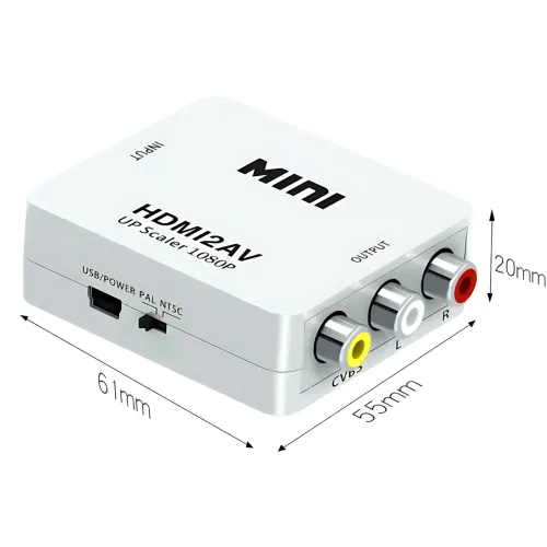 Конвертер HDMI to AV (RCA) UKC AV-001 з USB-живленням — перехідник HDMI → CVBS + аудіо L/R, PAL/NTSC, підтримка 1080p, HDMI 1.4 - фото 8