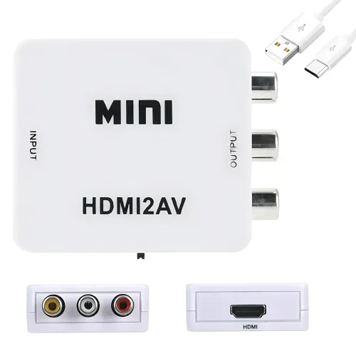 Конвертер HDMI to AV (RCA) UKC AV-001 з USB-живленням — перехідник HDMI → CVBS + аудіо L/R, PAL/NTSC, підтримка 1080p, HDMI 1.4 - фото 2