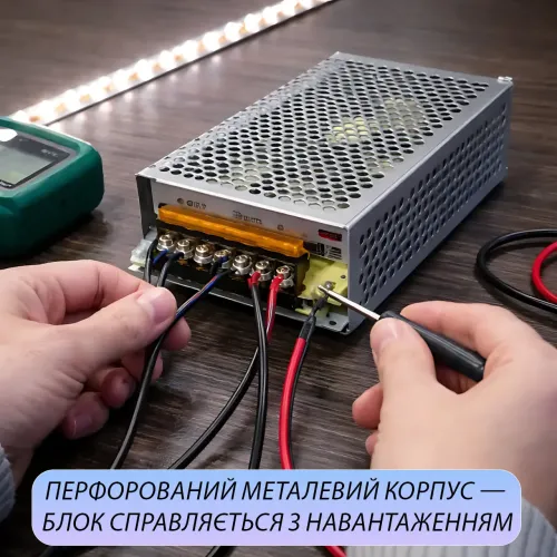 Адаптер живлення 5V 30A METAL у перфорованому металевому корпусі, захист від КЗ/перевантаження/перегрівання - фото 9