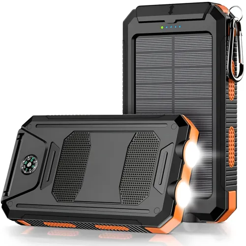 Power Bank HOCO J164 Platinum Solar Dual Lighting 8000mAh, солнечная зарядка, 2xUSB-A 5V/2A, USB-C вход, с компасом и фонариком - фото 6