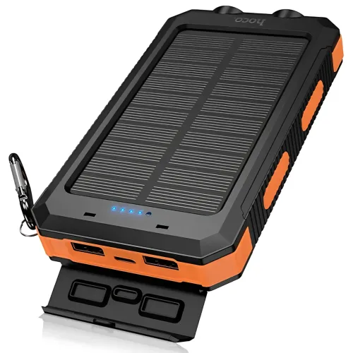 Power Bank HOCO J164 Platinum Solar Dual Lighting 8000mAh, солнечная зарядка, 2xUSB-A 5V/2A, USB-C вход, с компасом и фонариком - фото 5