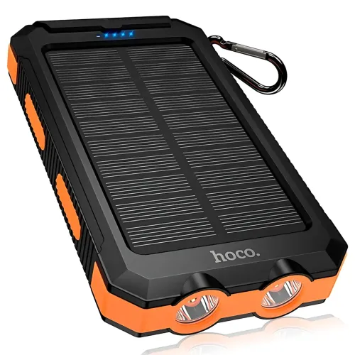 Power Bank HOCO J164 Platinum Solar Dual Lighting 8000mAh, солнечная зарядка, 2xUSB-A 5V/2A, USB-C вход, с компасом и фонариком - фото 3