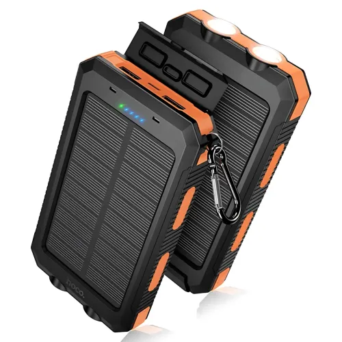 Power Bank HOCO J164 Platinum Solar Dual Lighting 8000mAh, солнечная зарядка, 2xUSB-A 5V/2A, USB-C вход, с компасом и фонариком - фото 2