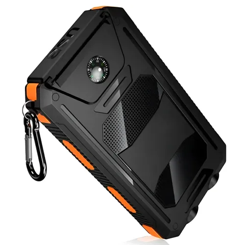 Power Bank HOCO J164 Platinum Solar Dual Lighting 8000mAh, солнечная зарядка, 2xUSB-A 5V/2A, USB-C вход, с компасом и фонариком - фото 4
