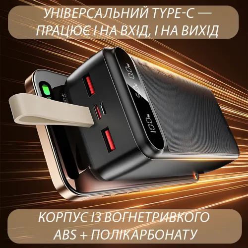 Power Bank Awei P101K 100000mAh, 22.5W Fast Charge, PD/QC, 3 выхода (2×USB-A + Type-C), вход Type-C + Micro-USB - фото 6