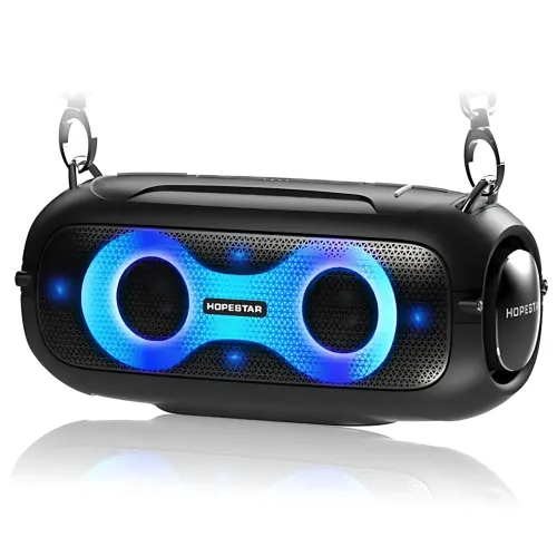 Портативна Bluetooth-колонка Hopestar A41 Party 16W, RGB-підсвітка, Bluetooth 5.3, TWS 1+1, IPX5, USB/AUX/TF, 2400mAh, чорна Чорно - фото 4