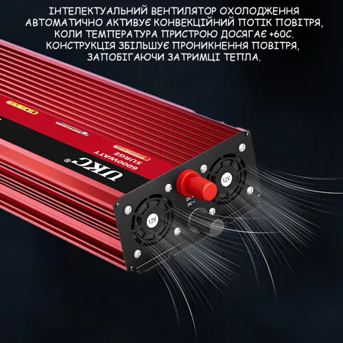 Преобразователь (инвертор) AC/DC AR UKC 3000W 24V → 230V, автомобильный, с защитой и охлаждением, алюминиевый корпус - фото 7