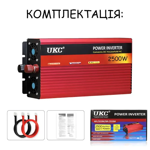 Автомобильный инвертор AR 2500W 24V → 220V с USB, 2 вентилятора, защита от перегрузки и перегрева, алюминиевый корпус, AC/DC - фото 10