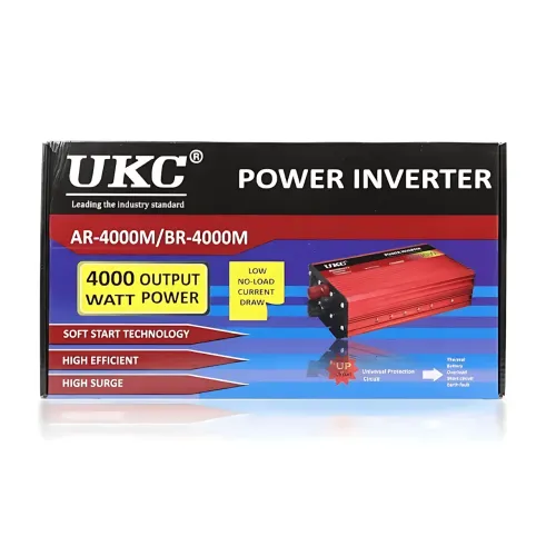 Автомобильный инвертор UKC AR 4000W 24V→220V с плавным пуском, USB 5V, пиковая мощность 8000W, 2 вентилятора, защита, алюминиевый - фото 9