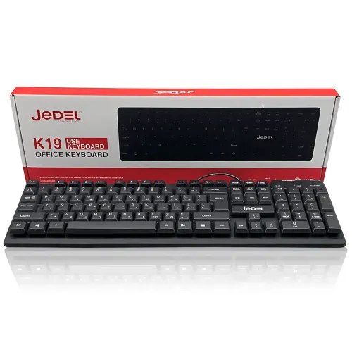 Проводная клавиатура JEDEL K19 USB, 104 клавиши, мембранная, полноразмерная 100%, раскладка RU/UA/EN, для Windows / Mac OS / Linux - фото 10