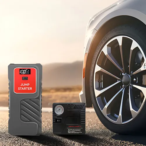 Пуско-зарядное устройство для автомобиля 12 В с компрессором Jump Starter, 300 А / 600 А, power bank 5/12/16/19 В, LED-фонарь - фото 2