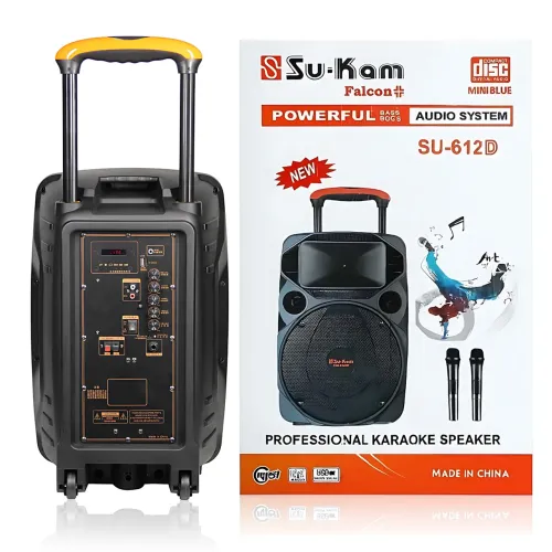 Акустическая система Su-Kam SU 612, 200 Вт, 12+3, Bluetooth, USB/SD, FM, 2 радиомикрофона, аккумулятор, запись MP3, ECHO/DELAY - фото 5