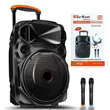 Акустическая система Su-Kam SU 612, 200 Вт, 12+3, Bluetooth, USB/SD, FM, 2 радиомикрофона, аккумулятор, запись MP3, ECHO/DELAY