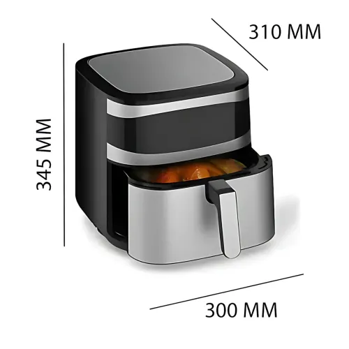 Аерогриль Rainberg RB-2330 8.5 л, 4200 Вт, 2 ТЕНи, 12 програм, сенсорне керування, аерофритюрниця без олії, терморегулятор - фото 9