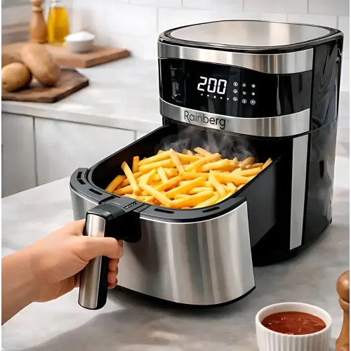 Аерогриль Rainberg RB-2330 8.5 л, 4200 Вт, 2 ТЕНи, 12 програм, сенсорне керування, аерофритюрниця без олії, терморегулятор - фото 8