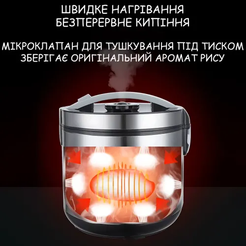 Мультиварка Crownberg CB-5528, 5 л, 1000 Вт, 30 програм, мультикухар, антипригарна чаша, пароварка з таймером, нержавіюча сталь - фото 9