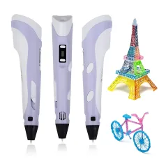 3D-ручка 6 поколения 3DPen-6 с LCD + графический планшет 8.5, набор для 3D-рисования, 100 м PLA, регулировка температуры Фиолетовый