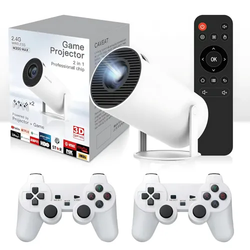 Игровой проектор-приставка Game Projector YXJ A3 Android 11, 2 беспроводных джойстика, 36 000 игр, Wi-Fi 6,  Bluetooth 5.4, HDMI - фото 2