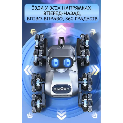 Интерактивный восьмиколёсный робот‑собака CX‑103 с радиоуправлением от 2.4 GHz, светозвуковыми эффектами и аккумулятором Белый - фото 6