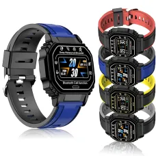 Смарт-часы Smart Watch B3-2 с пульсометром, шагомером и уведомлениями, экран 1.33″ 320×240, Bluetooth 4.2, IP67, Android / iOS Черно-синий