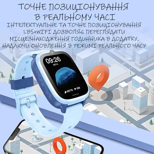 Дитячий смарт-годинник HOCO Y106 4G LTE з відеодзвінком, GPS/LBS/Wi-Fi, камерою 2 Мп, Nano-SIM, екран 1.83'', IPX7, SeTracker2 - фото 9