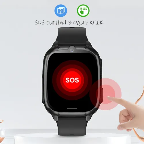 Дитячий смарт-годинник HOCO Y106 4G LTE з відеодзвінком, GPS/LBS/Wi-Fi, камерою 2 Мп, Nano-SIM, екран 1.83|, IPX7, SeTracker2 Блак - фото 9