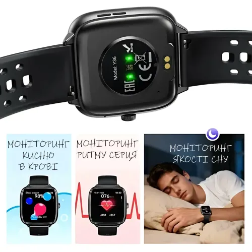 Смарт-часы HOCO Y36, 1.72″ TFT 360×360, Bluetooth 5.3 (звонки с часов), пульс, SpO₂, сон, шаги, 200 мА·ч, iOS / Android - фото 5