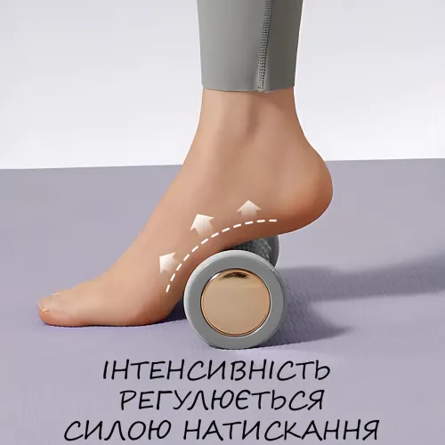 Массажный ролик для ног и тела Sportsoul, фасциальный массажер, роллер для миофасциального массажа, 16.5×7 см, серый - фото 3