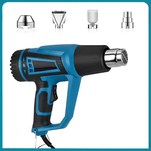 Фен строительный промышленный Hot Air Gun X512 1600W с регулировкой температуры, 2 режима, 4 насадки, термофен для снятия краски