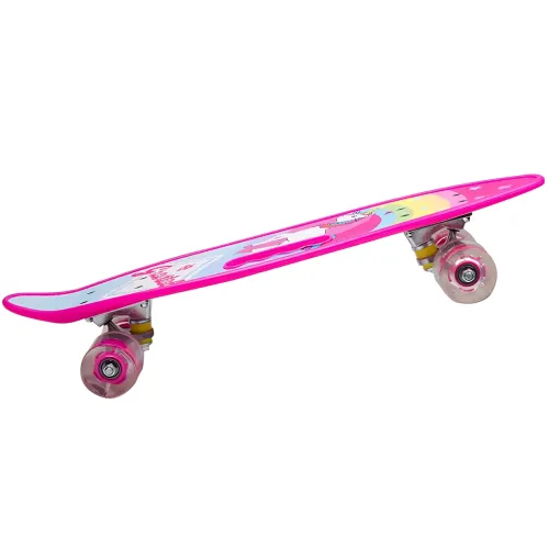 Скейтборд Penny Board 22 Aspink Единорог розовый со светящимися колесами и ручкой, детский пенни борд до 80 кг, ABEC-7, пластик - фото 6