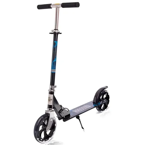 Самокат двухколесный городской Scooter 200 мм PU, складной, с ручным и ножным тормозом, ABEC-7, до 90 кг, руль 73–96 см Розовый - фото 3