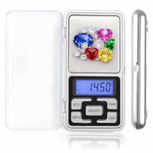 Ювелирные электронные весы QCP-01, точность 0,1 г, LCD дисплей с подсветкой, 4 единицы измерения, калибровка, с крышкой, до 200 г