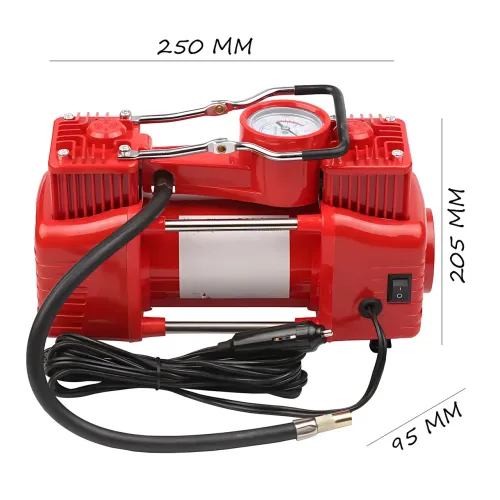 Автомобильный компрессор RED MA810 12V 85 л/мин, автокомпрессор 10 атм с манометром, ремкомплект для шин, питание от прикуривателя - фото 8