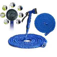 Садовый растягивающийся шланг для полива V-HOSE PRO 90 м X-Hose, 4-слойный латексный шланг, 7 режимов полива, фитинги 3/4