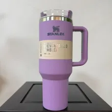 Термокружка-термос Stanley 1200 мл с ручкой и крышкой-поилкой с трубочкой, вакуумная термочашка из нержавеющей стали Пурпурный
