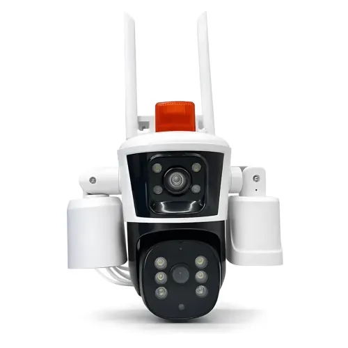 Уличная поворотная WiFi IP камера видеонаблюдения 12MP 3 линзы PTZ, автоотслеживание, 10× зум, ночное видение, датчик движения - фото 4