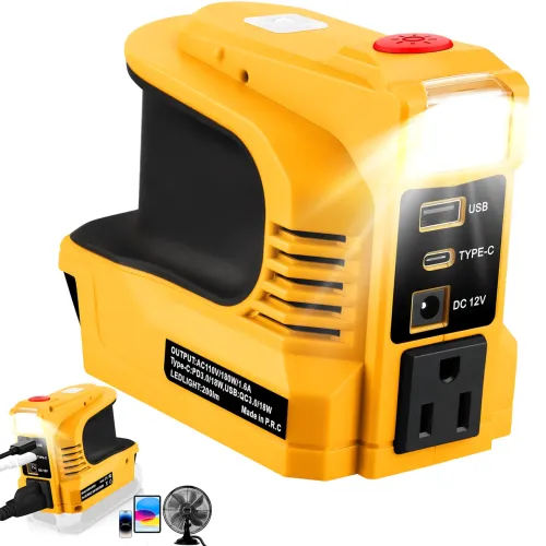 Портативный инвертор напряжения UIN12 180W 20V → 220V для аккумулятора электроинструмента, преобразователь питания с розеткой 220В - фото 3