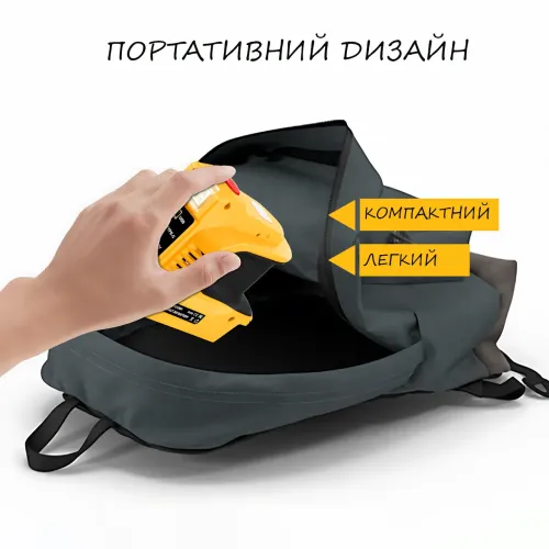 Портативный инвертор напряжения UIN12 180W 20V → 220V для аккумулятора электроинструмента, преобразователь питания с розеткой 220В - фото 10