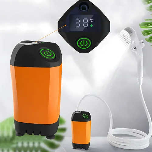 Портативный автономный душ с насосом и аккумулятором 7800 mAh MaxFlow, походный USB душ 8 л/мин, IPX7, цифровой дисплей - фото 8