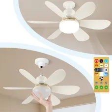 Потолочный вентилятор-лампа HX-R420 FLOWER FAN LIGHT 30Вт E27 с пультом ДУ, LED светильник с вентилятором, 3 скорости, 3 режима