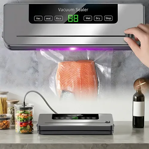 Вакууматор бытовой для продуктов Sous Vide с УФ-стерилизацией и встроенным ножом, 600 Вт, для сухих и влажных продуктов, Acmelight - фото 2